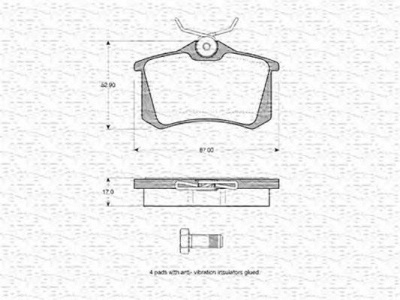 MAGNETI MARELLI 363702160413 -  Комплект тормозных колодок, дисковый тормоз